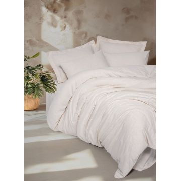Lenjerie de pat dubla, L'essentiel Maison, Basic, 25% in / 75% bumbac, Bej