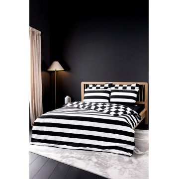 Lenjerie de pat dubla, L'essentiel Maison, Code, Bumbac Ranforce, Negru