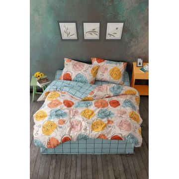 Lenjerie de pat dubla, L'essentiel Maison, Modern, Bumbac Ranforce, Verde menta