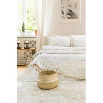 Lenjerie de pat dubla, L'essentiel Maison, Notta, Bumbac, Bej