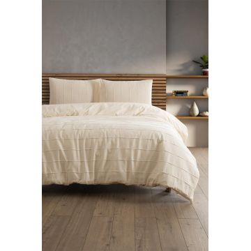 Lenjerie de pat dubla, L'essentiel Maison, Sedef, Bumbac, Natural