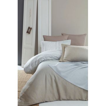 Lenjerie de pat dubla, L'essentiel Maison, Tiga, Blue / Beige