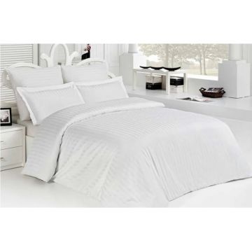 Lenjerie de pat King Size ET 2000 IMPEX, 200x220 cm, 4 piese, bumbac/poliester, alb