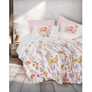 Lenjerie de pat pentru o persoana, L'essentiel Maison, Lilura, Bumbac Ranforce , Roz