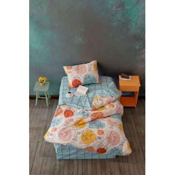 Lenjerie de pat pentru o persoana, L'essentiel Maison, Modern, Bumbac Ranforce, Verde menta