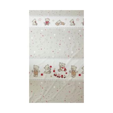 Lenjerie din bumbac cu 3 piese pentru saltea 140x70 cm Beberoyal BearsToys Bej