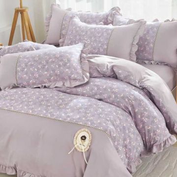 Lenjerie Finet cu Broderie si Volanase, 4 Piese Melor Lila