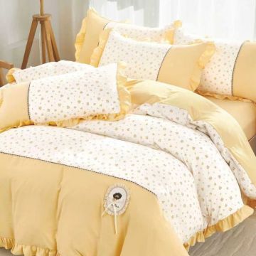 Lenjerie Finet cu Broderie si Volanase, 4 Piese Melor Vanilla