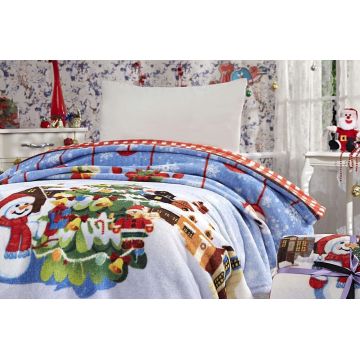 Patura Single, L'essentiel Maison, Amour, Poliester, Roșu / Alb / Albastru / Verde