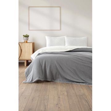 Patura Single, L'essentiel Maison, Likya, 50% bumbac / 50% poliester, Gri