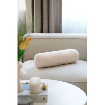 Perna, Teddy Roller, 50x14x14 cm, 75% RECYCLED POLYESTER/25% POLYESTER, Bej deschis