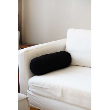 Perna, Teddy Roller, 50x14x14 cm, 75% RECYCLED POLYESTER/25% POLYESTER, Negru