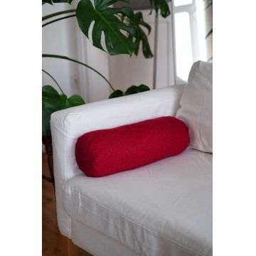 Perna, Teddy Roller, 50x14x14 cm, 75% RECYCLED POLYESTER/25% POLYESTER, Rosu