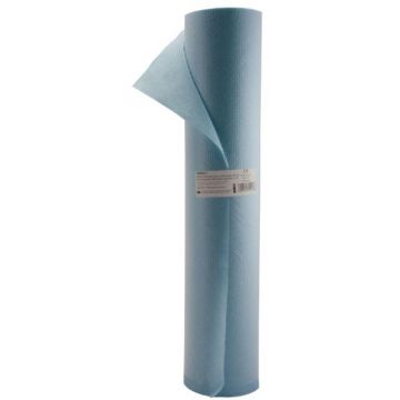 Rola Cearceaf Hartie si PE, 50 cm x 50 m, Albastru, pentru Clinici si Saloane, 130 Foi