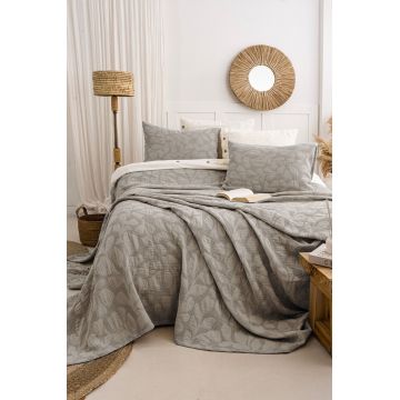 Set cuvertura de pat dubla 3 piese, L'essentiel Maison, Bambi, Bumbac, Bej