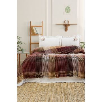 Set cuvertura pique dubla, L'essentiel Maison, Floransa, Bumbac, Ecru