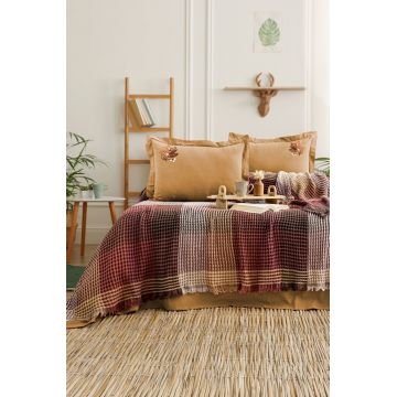 Set cuvertura pique dubla, L'essentiel Maison, Floransa, Bumbac, Galben mustar