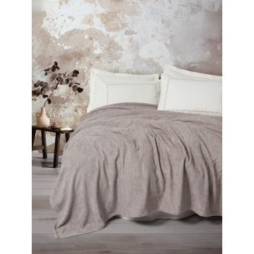 Set cuvertura pique dubla, L'essentiel Maison, Loom, 55% VÂSCĂ 45% BUMBAC, Bej