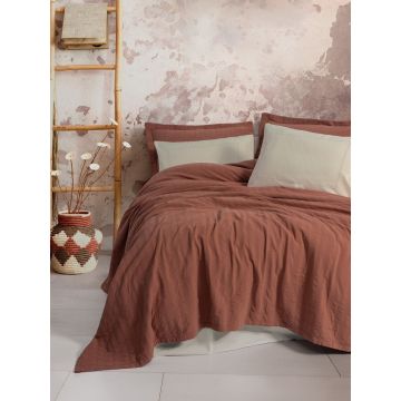 Set cuvertura pique dubla, L'essentiel Maison, Vilo, Bumbac, Caramiziu