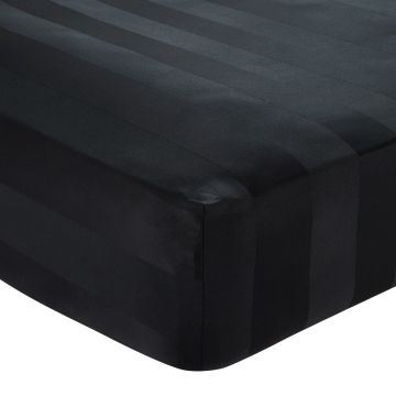 Cearceaf negru din satin cu elastic 150x200 cm So Soft Satin Stripe âu0080Catherine Lansfield