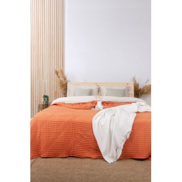Cuvertură de pat King, L'essentiel Maison, Joanna, Bumbac, Portocaliu