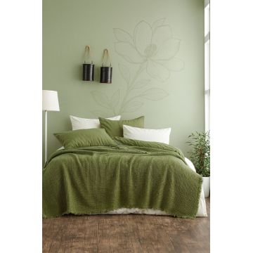 Cuvertură de pat King, L'essentiel Maison, Muslin, Bumbac , Kaki