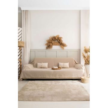 Cuvertura de pat, L'essentiel Maison, Rio, Bumbac reciclat, Bej