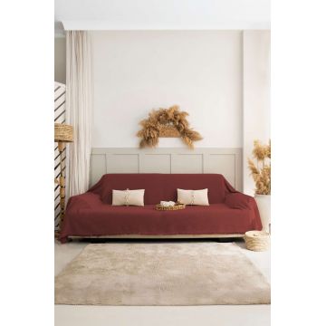 Cuvertura de pat, L'essentiel Maison, Rio, Bumbac reciclat, Caramiziu