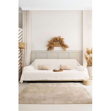 Cuvertura de pat, L'essentiel Maison, Rio, Bumbac reciclat, Crem