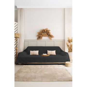 Cuvertura de pat, L'essentiel Maison, Rio, Bumbac reciclat, Fumuriu