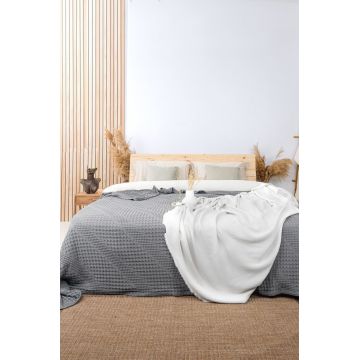 Cuvertura matlasata dubla, L'essentiel Maison, Joanna, Bumbac, Gri