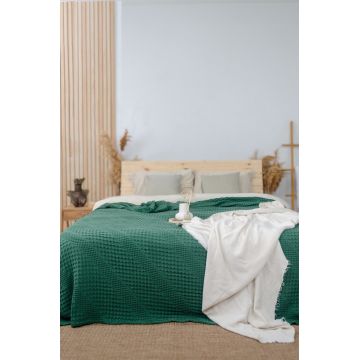 Cuvertura matlasata dubla, L'essentiel Maison, Joanna, Bumbac, Verde inchis