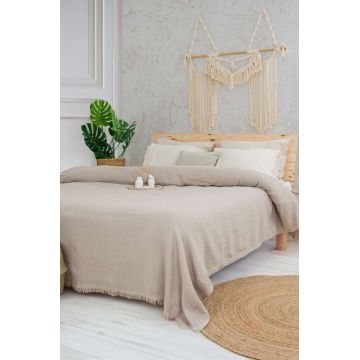 Cuvertura matlasata dubla, L'essentiel Maison, Marla, Bumbac reciclat, Bej