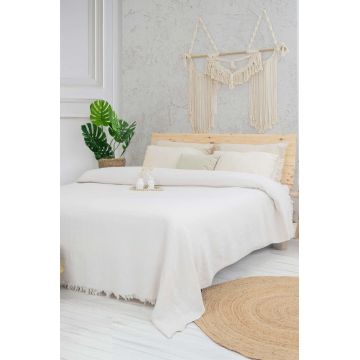 Cuvertura matlasata dubla, L'essentiel Maison, Marla, Bumbac reciclat, Crem