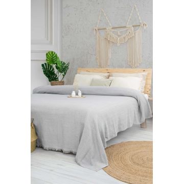 Cuvertura matlasata dubla, L'essentiel Maison, Marla, Bumbac reciclat, Gri deschis