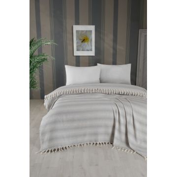 Cuvertura matlasata dubla, L'essentiel Maison, Milo, Bumbac;Poliester, Gri