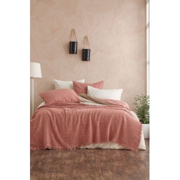 Cuvertura matlasata dubla, L'essentiel Maison, Muslin, Bumbac , Roz somon