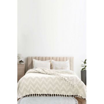 Cuvertura matlasata dubla, L'essentiel Maison, Naomi, Bumbac reciclat, Crem