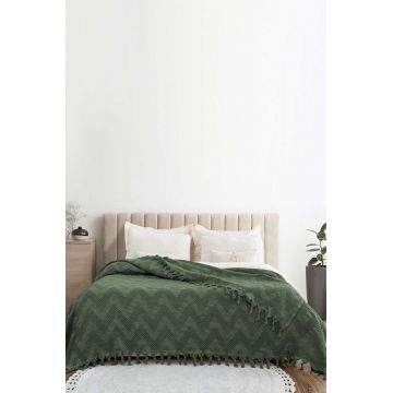 Cuvertura matlasata dubla, L'essentiel Maison, Naomi, Bumbac reciclat, Kaki