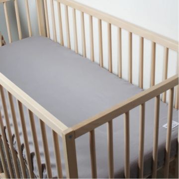Husa cu elastic Kotonia Home Bebe - ranforce, 100 % bumbac, dimensiune saltea 60x120+15 cm, gri