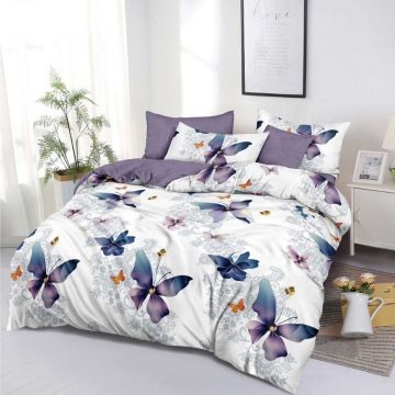 Lenjerie 6 Piese cu Elastic 180x200, Flutter