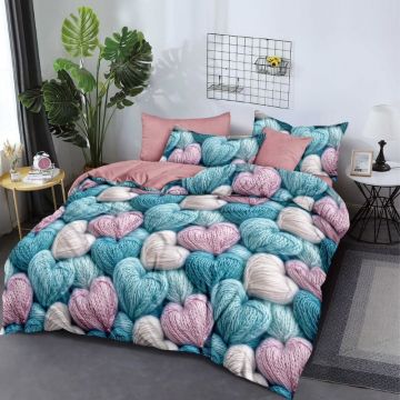 Lenjerie 6 Piese cu Elastic 180x200, Lagoon