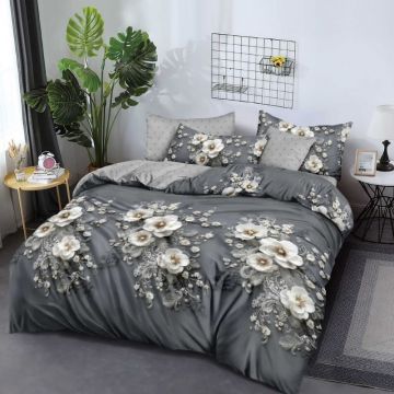 Lenjerie 6 Piese cu Elastic 180x200, Noir