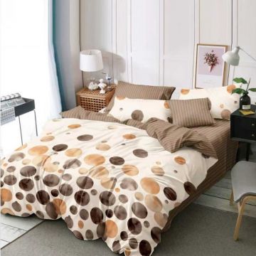 Lenjerie 6 Piese cu Elastic 180x200, Pebble