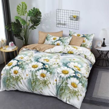 Lenjerie 6 Piese cu Elastic 180x200, Petunia