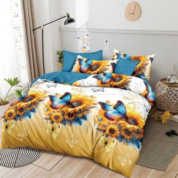 Lenjerie 6 Piese cu Elastic 180x200, Sunray