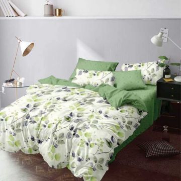 Lenjerie 6 Piese cu Elastic 180x200, Viridis