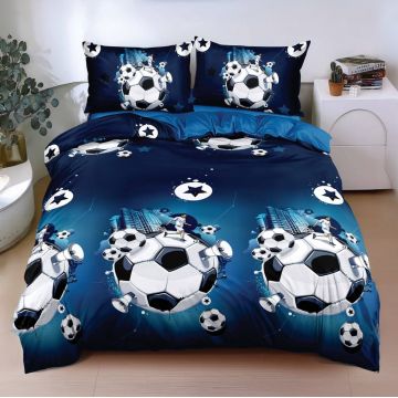 Lenjerie Blue Football (Bumbac Satinat)