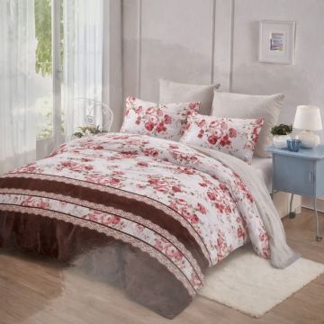 Lenjerie cu Elastic 180x200 cm, Morning Flowers 6 Piese (Finet)