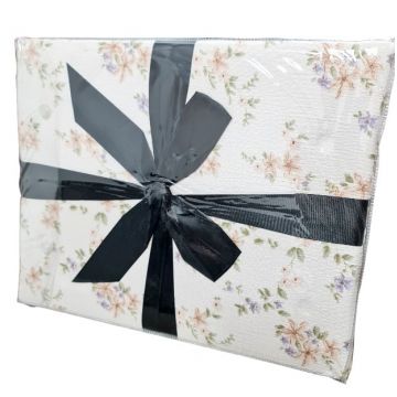 Lenjerie cu elastic 180x200 Creponata Flowers V12 6 Piese (Finet)